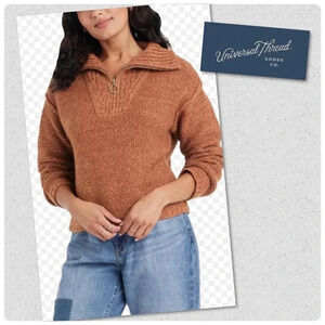 🆓Universal Thread Quarter Zip Mock Turtleneck Pullover Sweater🆓